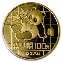 1989 China 1 oz Gold Panda Large Date BU (Sealed)