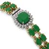 Image 3 : 21.83 ctw Emerald & Diamond Bracelet 14K Yellow Gold