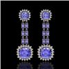Image 1 : 20.06 ctw Tanzanite & Diamond Earrings 14K White Gold
