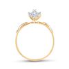 Image 3 : 10kt Yellow Gold Womens Round Diamond Double Heart Cluster Ring 1/8 Cttw