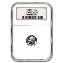 1950 Roosevelt Dime PF-67 Cameo NGC