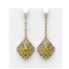 Image 1 : 4.19 ctw Canary Citrine & Diamond Earrings 18K Yellow Gold