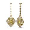 Image 2 : 4.19 ctw Canary Citrine & Diamond Earrings 18K Yellow Gold