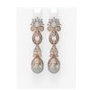 Image 1 : 6.87 ctw Diamond & Pearl Earrings 18K Rose Gold