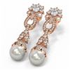 Image 3 : 6.87 ctw Diamond & Pearl Earrings 18K Rose Gold