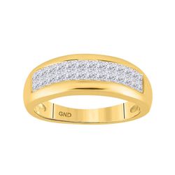 14kt Yellow Gold Mens Princess Diamond Band Ring 1.00 Cttw