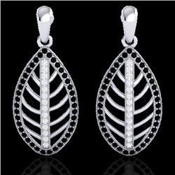 2 ctw Micro Pave Black & VS/SI Diamond Designer Earrings 18k White Gold