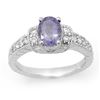 Image 1 : 2.0 ctw Tanzanite & Diamond Ring 18k White Gold