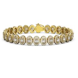 12.2 ctw Oval Cut Diamond Micro Pave Bracelet 18K Yellow Gold