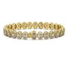 Image 2 : 12.2 ctw Oval Cut Diamond Micro Pave Bracelet 18K Yellow Gold