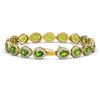 Image 2 : 16.08 ctw Peridot & Diamond Micro Pave Halo Bracelet 10k Yellow Gold