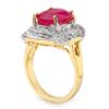 Image 2 : 5.75 ctw Ruby & Diamond Ring 14k Yellow Gold