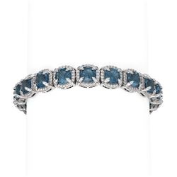41.37 ctw London Topaz & Diamond Bracelet 18K White Gold