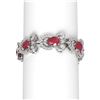 Image 1 : 32.35 ctw Ruby & Diamond Bracelet 18K White Gold
