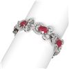 Image 2 : 32.35 ctw Ruby & Diamond Bracelet 18K White Gold