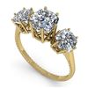 Image 2 : 2.0 ctw Past Present Future VS/SI Cushion Diamond Ring 18k Yellow Gold