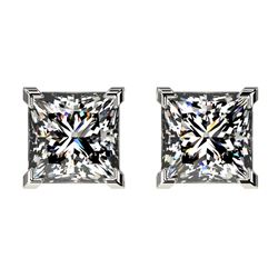 2 ctw Certified VS/SI Quality Princess Diamond Stud Earrings 10k White Gold