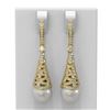 Image 1 : 1.84 ctw Diamond & Pearl Earrings 18K Yellow Gold