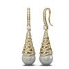 Image 2 : 1.84 ctw Diamond & Pearl Earrings 18K Yellow Gold