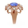 Image 2 : 6.41 ctw Tanzanite & Diamond Ring 18K Rose Gold