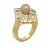 Image 1 : 1.66 ctw Diamond & Pearl Ring 18K Yellow Gold