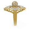 Image 2 : 1.66 ctw Diamond & Pearl Ring 18K Yellow Gold