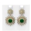 Image 1 : 6.8 ctw Emerald & Diamond Earrings 18K Yellow Gold