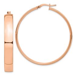 14k Rose Gold High Polished 7 mm Hoop Earrings - 45 mm