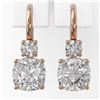 Image 2 : 1.25 ctw Cushion Cut Diamond Designer Earrings 18K Rose Gold