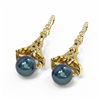 Image 3 : 4.33 ctw Diamond & Pearl Earrings 18K Yellow Gold