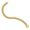 Image 2 : 14k Yellow Gold Fancy 8 mm Flat Byzantine Bracelet - 7.5 in.