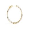 Image 3 : 3.65 ctw Diamond VS/SI 31 MM Hoop Earrings Pave 14k Yellow Gold