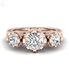 Image 2 : 1.75 ctw VS/SI Diamond Solitaire Art Deco 3 Stone Ring 18k Rose Gold