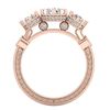 Image 3 : 1.75 ctw VS/SI Diamond Solitaire Art Deco 3 Stone Ring 18k Rose Gold