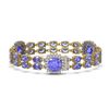 Image 2 : 19.6 ctw Tanzanite & Diamond Bracelet 14K Yellow Gold