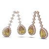 Image 2 : 12.45 ctw Canary Citrine & Diamond Earrings 18K Rose Gold