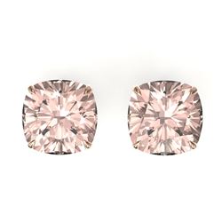 10 ctw Cushion Cut Morganite Designer Stud Earrings 14k Rose Gold