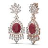Image 2 : 16.04 ctw Ruby & Diamond Earrings 18K Rose Gold