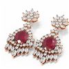 Image 3 : 16.04 ctw Ruby & Diamond Earrings 18K Rose Gold