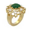 Image 1 : 6.16 ctw Emerald & Diamond Ring 18K Yellow Gold