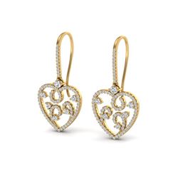 2.50 ctw VS/SI Diamond Micro Pave Designer Earrings 14k Yellow Gold