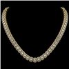 Image 1 : 26.11 ctw Emerald Cut Diamond Micro Pave Necklace 18K Yellow Gold