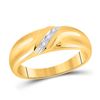 Image 3 : 10kt Yellow Gold His Hers Round Diamond Cluster Matching Bridal Wedding Ring Band Set 1/6 Cttw