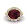 Image 2 : 4.50 ctw Garnet & Micro Pave VS/SI Diamond Ring 18k Yellow Gold