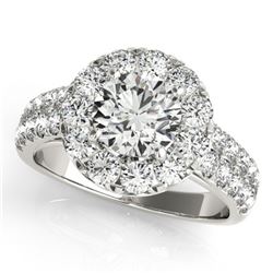 1.52 ctw Certified VS/SI Diamond Halo Ring 14k White Gold