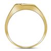 Image 2 : Yellow-tone Sterling Silver Mens Round Prong-set Diamond Double Row Ring 1/10 Cttw