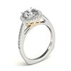 Image 3 : 1.05 ctw Certified VS/SI Diamond Solitaire Halo Ring 18k 2Tone Gold