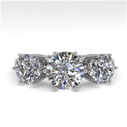 2 ctw Certified VS/SI Diamond Art Deco Ring 14k White Gold