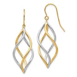 14k Two-Tone Polished Dangle Earrings