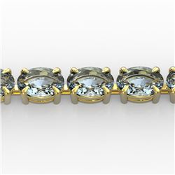 20 ctw Aquamarine Eternity Designer Bracelet 14k Yellow Gold